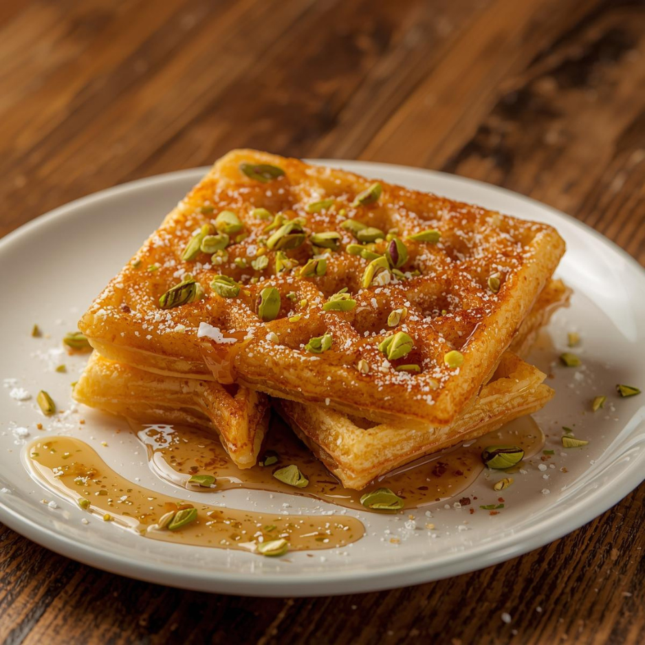 Kunafa waffle
