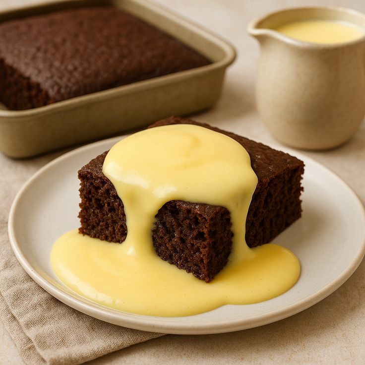Concrete Cake With Hot Custard