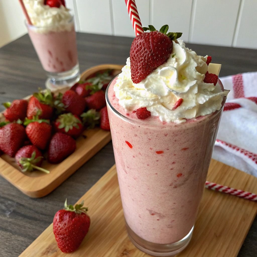 Strawberry Milkshake with Whipped Cream